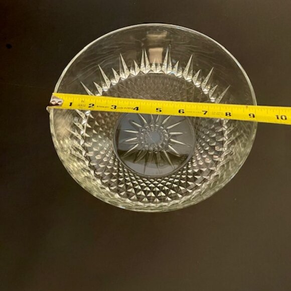 Arcoroc France Round Clear Starburst Glass Salad Bowl 9" Vintage - Picture 6 of 7